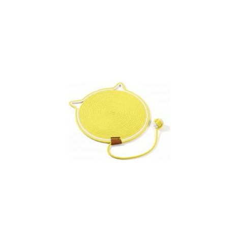 Kratzmatte für Katzen, Kratzkissen aus natürlichem Baumwollseil, 40 cm rund und horizontal, für Wohnungskatzen geeignet, schützt Katzenmöbel wie Wände, l-Crezuo