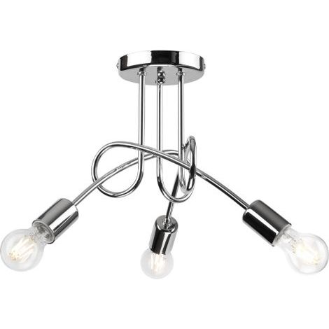 Deckenleuchte E27 3-flammig Chrom Metall Modern Deckenlampe (1/5)
