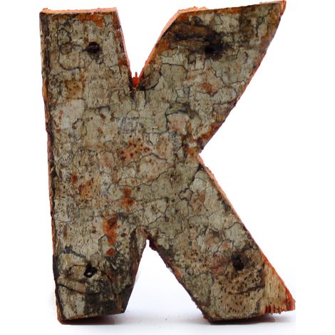 Lettre d'écorce rustique - "K" - 7 cm- Vendu par 1