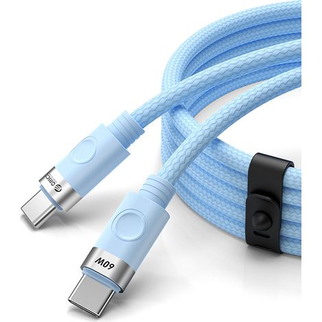 Cable USB-C CDX de 60 W y 3 A con suministro de energía, 1 m - Azul