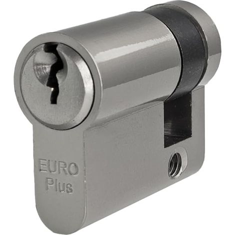 Half Cylinder Lock Cylinder Profile Security Cylinder for Garage Door, Garden Door, Key Box  Nickel-Plated Stainless Steel with 3 Keys  40 mm (1/5)