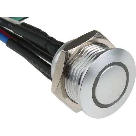 Bouton-poussoir, Momentané lumineux, LED RGB, Unipolaire à une direction, 2 A, Translucide, Montage panneau ( Prix pour Paquet de 1 )