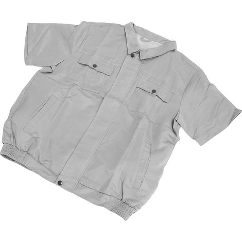 Veste de refroidissement à manches courtes, ventilation réglable 4 vitesses, vêtement climatisé avec bande réfléchissante, taille XL (1/5)