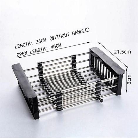 Égouttoir À Vaisselle - Acier Inoxydable Réglable 26-45 Cm - Pour Évier Cuisine Salle De Bain - 3 Pièces (1/5)