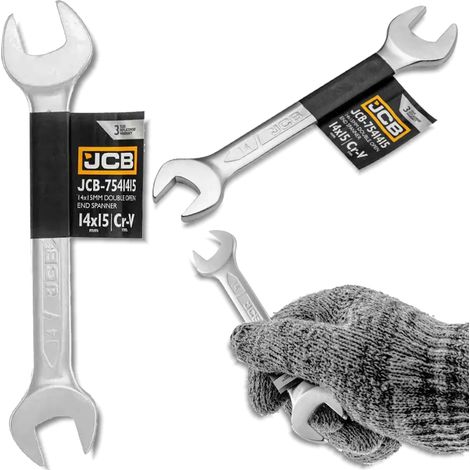JCB CR-V Maulschlüssel 14-15 mm, doppelseitig, robust, massiv, Standard