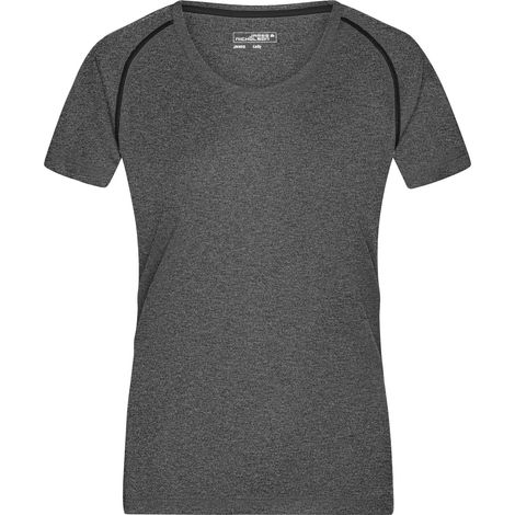 James & Nicholson Funktions-Shirt Damen JN495 Gr. 2XL black-melange/black