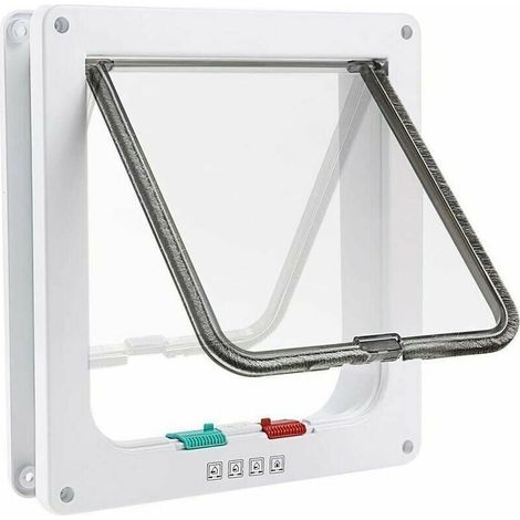 Chati��res and manual doors, 4 -position chati��re 4 -position cat for cats with tunnel Cut Cut Cat Dog Cat Door With Lock Catters For Small Animals Cat Mate Lockable Easy to Install White (M) (1/5)