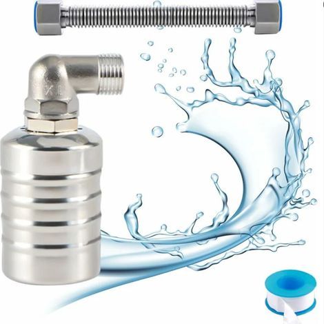 Vanne à flotteur entièrement automatique en acier inoxydable 304, régulateur de niveau d'eau automatique pour réservoir d'eau, mini robinet à boisseau sphérique à flotteur en acier inoxydable (1/5)