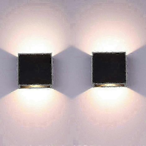 Quadratische LED-Wandleuchten aus Aluminium, 2er-Set, geringer Energieverbrauch und gleichmäßige Ausleuchtung (1/5)