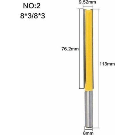Fraise à Bois Fraise Extra-longue Fraise à Raser Mèche Droite - 76.2mm (1/5)