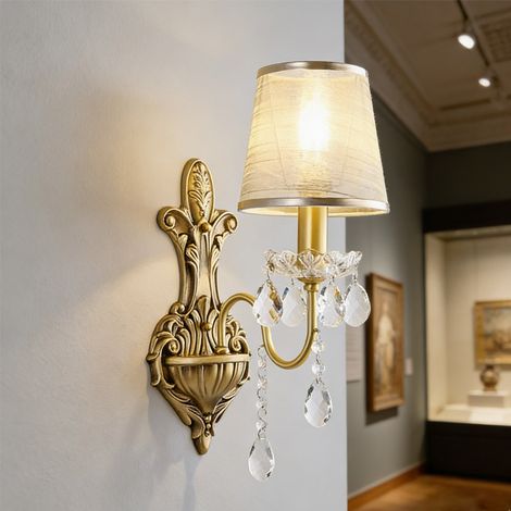 Applique Murale LED Lampe de Chevet - Variateur 3 Couleurs 3000K/4000K/6000K, Douille E14 Verre Décoratif - Éclairage Salon/Chambre/Couloir (1/5)