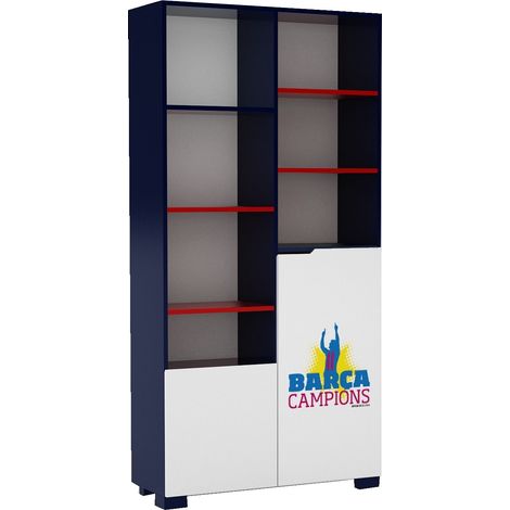 Librería FC BARCELONA 100 cm blanco y azul