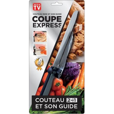 venteo - Couteau trancheur avec guide - Coupe Express - Noir - Adulte - Couteau précision