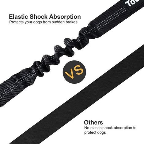 Ceinture de Sécurité pour Chien - - Absorption des Chocs - Mousqueton Elastique Réglable - Noir - Adulte (1/4)