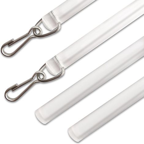 Accessoires pour rideaux : tringle pivotante transparente avec boucle en dentelle rouge de 43 cm (lot de 2) en stock (1/5)