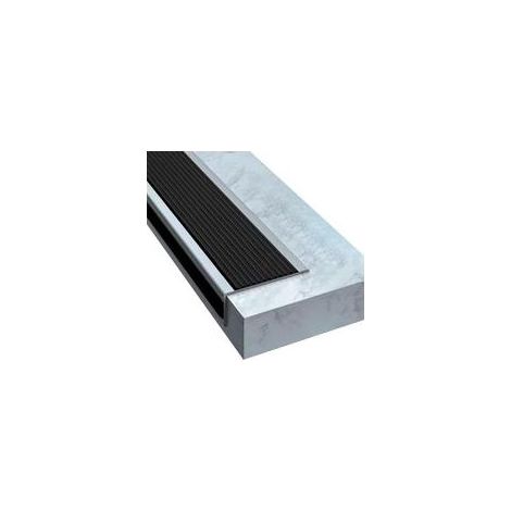 (5 x 2,5 cm, noir et gris) Profilé de nez de marche autocollant 2 m, coins de marche, coins antidérapants, escaliers en vinyle, bords de marche en caoutchouc PVC