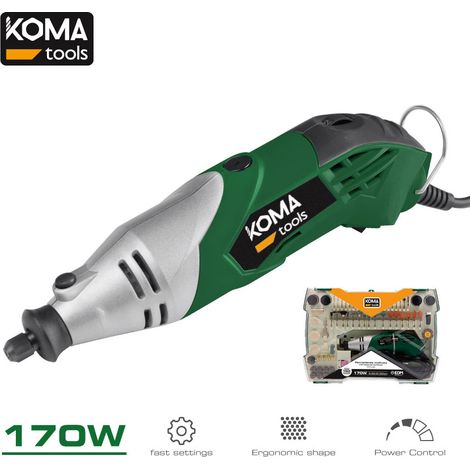 Mini utensile rotante multiuso 170w + accessori 23,5x7cm koma tools (1/3)