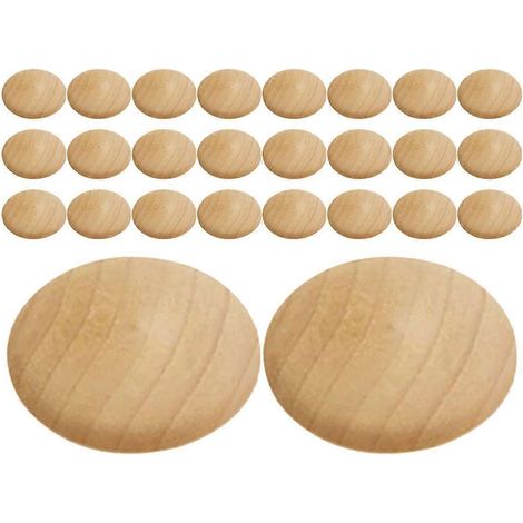 Bouchons en bois pour trous de vis, lot de 50, compatibles avec les armoires en bois brun clair. (1/5)