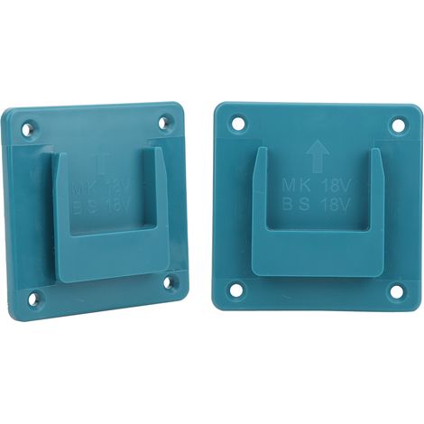 Lot de 2 supports muraux de rangement pour outils électriques Makita 18V (cyan)