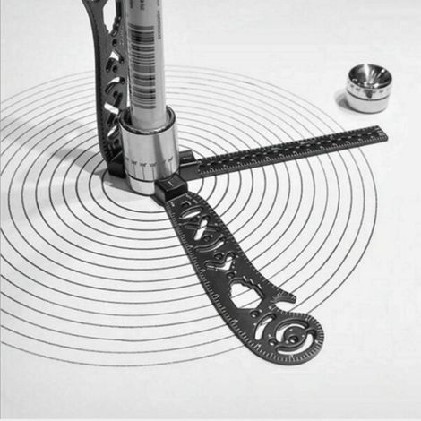 Multifunctional Drawing Tool, Portable Drawing Ruler, Lightweight Multifunctional Drawing Ruler, Scale Ruler, All in One, for Creators, Artists (1/4)