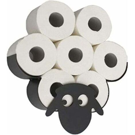 Toilettenpapierhalter, origineller schwarzer Metall-Toilettenpapierhalter in Schafform, freistehender, wandmontierter Halter für Haustiere aller Arten