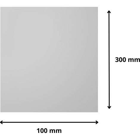 Plaque verre acrylique miroir 3 mm - 10 x 30 cm (100 x 300 mm) - Verre synthétique - Bord droits - Plexiglass