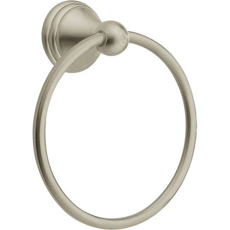 Le porte-serviettes Moen Preston, en nickel brossé DN8486BN, permet de suspendre et de retirer les serviettes rapidement et facilement. (1/5)