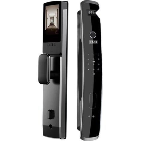 Reconnaissance biométrique Serrure de Porte Intelligente télécommande Empreinte Digitale Mot de Passe Carte IC APP WiFi Verrouillage déverrouiller(D6s-Gray-6068R) (1/5)