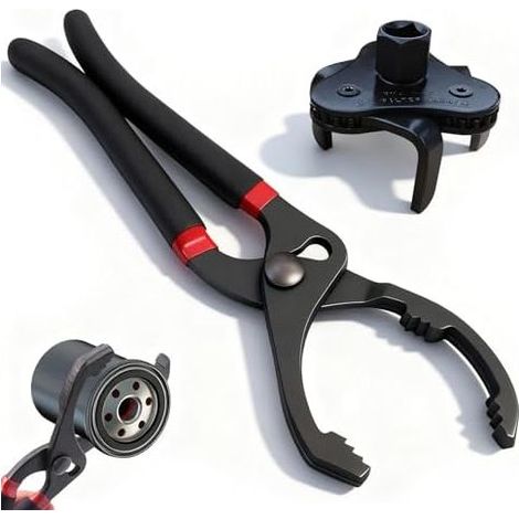 Satz mit 2 verstellbaren Ölfilterschlüsseln, 30 cm, universell, 3 Arme, für Ölfilter mit einem Durchmesser von 60-120 mm an Autos und Motorrädern. (1/5)