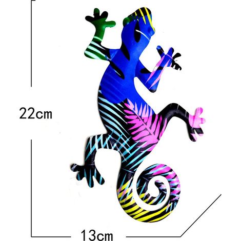 Gecko en métal - Décoration murale suspendue - Sculpture décorative pour la maison, la chambre, le salon, le bureau ou le jardin (1/5)