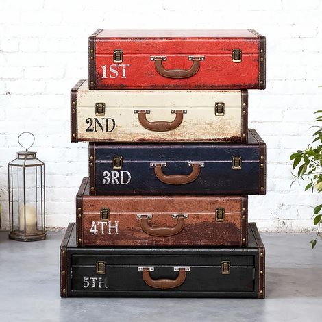 Meuble valise 5 tiroirs 60x40x80 cm multicolore - VAULT (1/3)