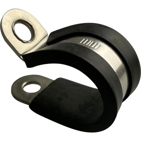 Lot de 10 Collier de serrage, Acier inoxydable, Revêtement caoutchouc, Diamètre 27 mm, Fixation tuyau