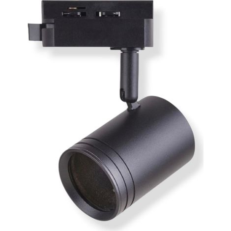 Faretto Track Light per Binario Monofase GU10 Nero Orientabile in Alluminio per Illuminazione Interni