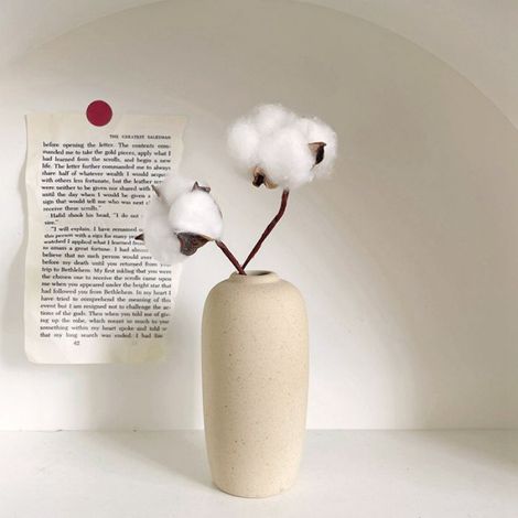 Vase en céramique INS,pot à fleurs blanc,vase décoratif nordique,vases pour fleurs séchées,pour maison,salon,décoration de bureau-S5 (1/4)