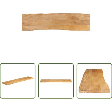 vidaXL Dessus de table 180x40x3,8 cm bord vivant bois massif manguier (1/5)