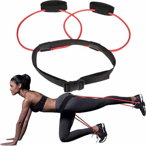 Lot de bandes de résistance fitness ajustables, ceinture musculaire élastique pour entraînement des jambes et des fessiers, boucles de sport réglables (1/5)