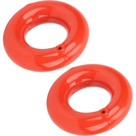 Lot de 2 anneaux d'entraînement lestés pour le swing de golf, en forme de donut, pour l'échauffement et l'entraînement des golfeurs en extérieur (rouge). (1/5)