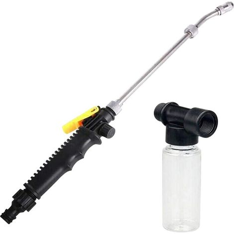 Lance 2 en 1 Haute Pression pour Lavage Auto et Jardinage avec Pistolet Réglable et Bouteille Moussante Portable (1/5)