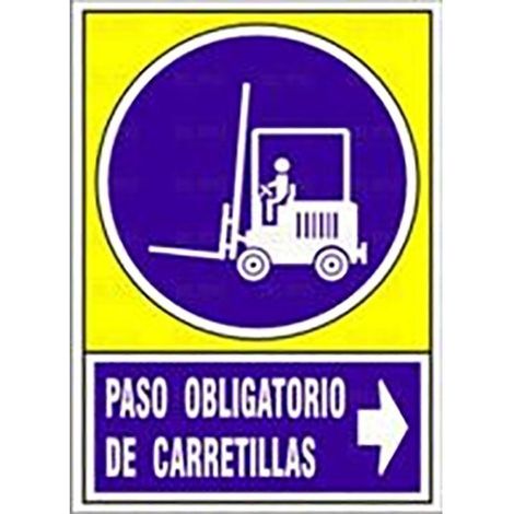 señal 659 plast.295x210''p.obl.carret''dch paso obligatorio de carretillas derecha