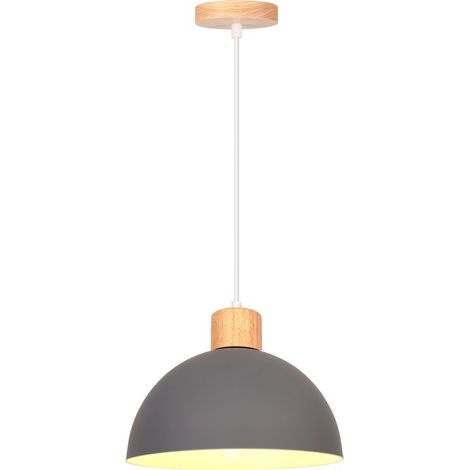 Lustre En Métal Vintage Suspension Luminaire Moderne Lampe À Suspension D'Intérieur Simple E27, Gris Pour Restaurant Cuisine (1/5)