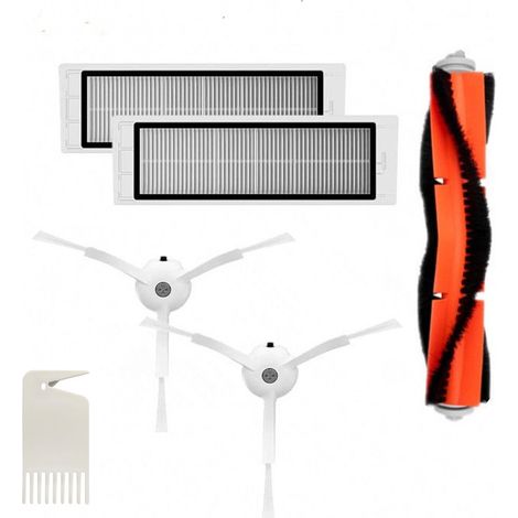 Kit d'accessoires Appliquer à pour Xiaomi S5 S50 S51 S55 , Accessoires de Rechange pour Xiaomi ,2 Brosse principale,4 Filtre Hepa, 4 Brosse Latérale