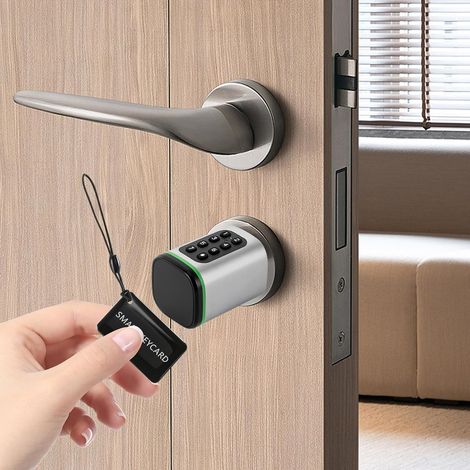 Serrure de porte électronique avec mot de passe, porte extérieure de maison intelligente, clé manuelle et application mobile, clé, déverrouillage par mot de passe, serrure intelligente, serrure de por (1/5)