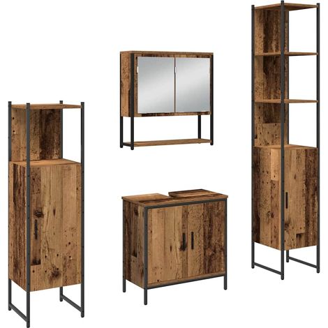 Maison Exclusive - Set di mobili per il bagno 4 pcs Marrone Legno multistrato