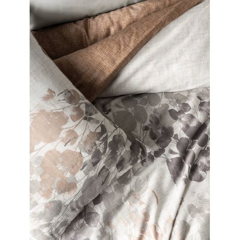 Parure de lit - 1 housse de couette 220 x 240 cm + 2 taies d'oreiller 60 x 60 cm - 100 % satin de coton - Gris