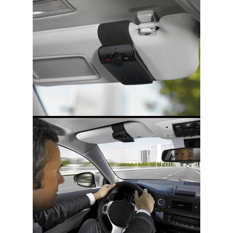 Kit mains libres Bluetooth pour voiture avec haut-parleur intégré et fixation pour pare-soleil (1/5)