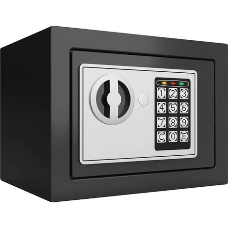 Caja fuerte electrónica, construcción de acero, acceso de emergencia, negra (1/2)