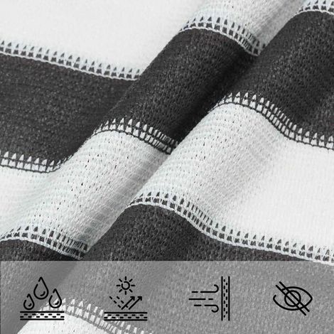 Voile d'Ombrage 3,5x5cm Anthracite et Blanc PEHD - Anti-UV Jardin Terrasse-x (1/5)
