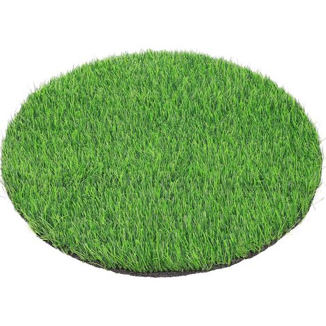 Tapis de gazon artificiel rond vert 50 cm de diamètre Nappe pour salon et terrasse Décoration de table polyvalente pour cuisine et pique- (1/5)