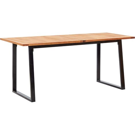 Maison Exclusive - Set da Pranzo da Giardino 7 pz Nero in Polyrattan e Acacia