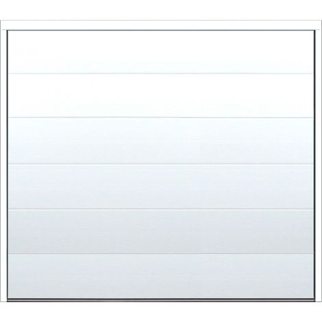 Porte de garage sectionnelle motorisée Blanc Polygrain l.300 x H.300 cm x Ep.40 mm (1/4)